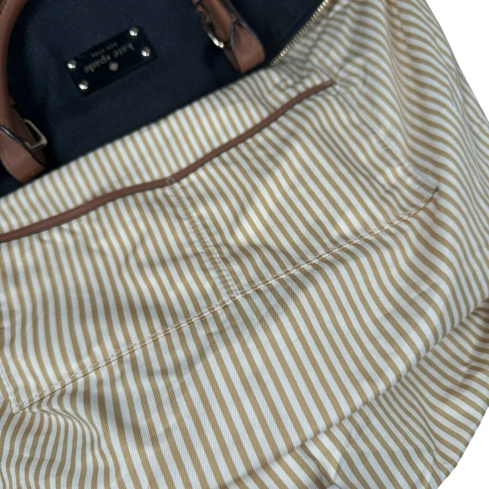 KATE SPADE Dixon Blaine Bag‎ Indigo Blue Denim Canvas Leather Satchel